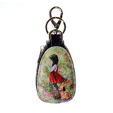 Girl's Cartoon Leather Key Bag - Zipper Key Wallet Holder