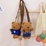 Bear Crossbody Bag Plush Toy Girls Toys Girls Mobile Phone Bag