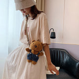 Bear Crossbody Bag Plush Toy Girls Toys Girls Mobile Phone Bag
