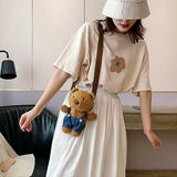 Bear Crossbody Bag Plush Toy Girls Toys Girls Mobile Phone Bag