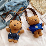 Bear Crossbody Bag Plush Toy Girls Toys Girls Mobile Phone Bag