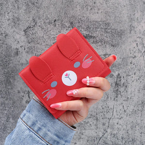 Cartoon Printed Women Short Wallet Tri-fold Student Wallet