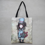 Cartoon Print Women's Tote Shoulder Bag