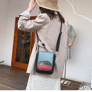 Retro Cartoon Small Square Bag Phone Pouch