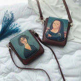 Retro Cartoon Small Square Bag Phone Pouch