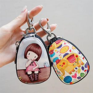 Cute Cartoon Women Key Bag Car Leather Key Wallets Key Case