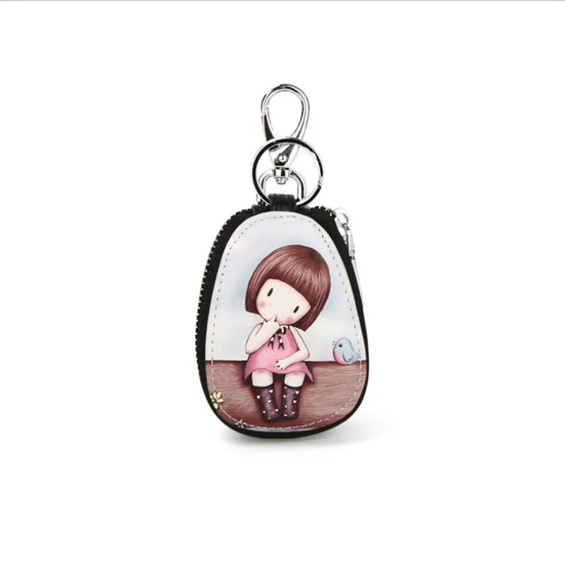 Cute Cartoon Women Key Bag Car Leather Key Wallets Key Case