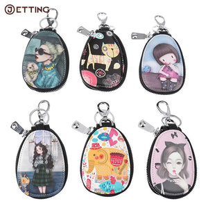 Cartoon Women Key Bag Girl Students Leather Key Wallets Key Case