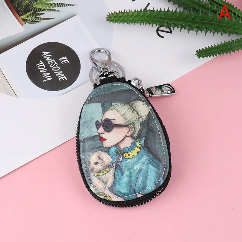 Cartoon Women Key Bag Girl Students Leather Key Wallets Key Case