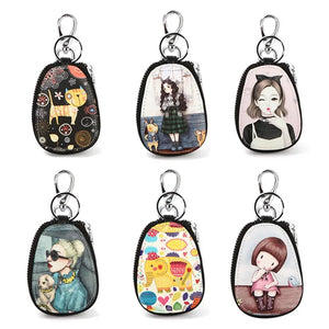 Cute Cartoon Women Key Bag Leather Key Wallets