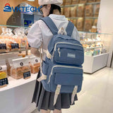 Casual Student School Backpack Lightweight Large Capacity Rucksack