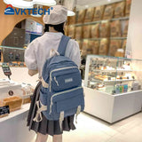 Casual Student School Backpack Lightweight Large Capacity Rucksack