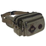 Canvas Chest Pockets Waist Bag Solid Color Shoulder Bags