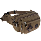 Canvas Chest Pockets Waist Bag Solid Color Shoulder Bags