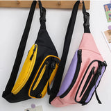 Canvas Sports Shoulder Bag Girl Waist Pack Handbag Chest Bag Purse Clutch