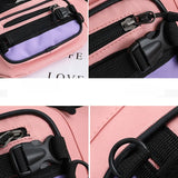 Canvas Sports Shoulder Bag Girl Waist Pack Handbag Chest Bag Purse Clutch