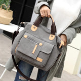 Canvas Women Bag Vintage Handbag Multifunction Tote Large Capacity Crossbody Bag