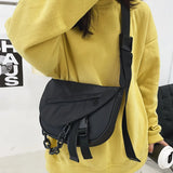 Casual Contrast Shoulder Bag Nylon Chain Women's Handbag