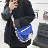 Casual Contrast Shoulder Bag Nylon Chain Women's Handbag
