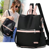 Pink Female Oxford Backpack Waterproof Teenagers Girls Packbag