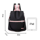 Pink Female Oxford Backpack Waterproof Teenagers Girls Packbag
