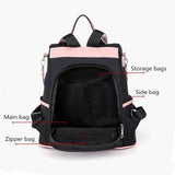 Pink Female Oxford Backpack Waterproof Teenagers Girls Packbag