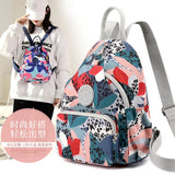 Casual Floral Plants Female Oxford Backpack Waterproof Girls Student School Bag