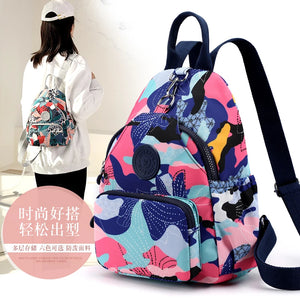 Casual Floral Plants Female Oxford Backpack Waterproof Girls Student School Bag