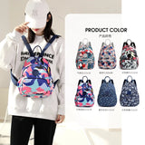 Casual Floral Plants Female Oxford Backpack Waterproof Girls Student School Bag