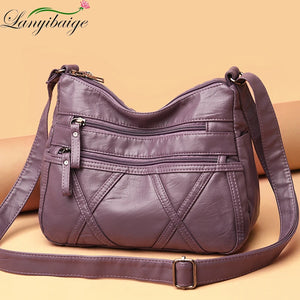 Casual Ladies Shoulder Bags High Leather Handbag Messenger Bags for Women Purses