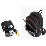 Casual Waterproof Nylon Backpack Women Vintage Solid School Bag