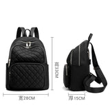 Casual Waterproof Nylon Backpack Women Vintage Solid School Bag
