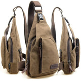 Casual Outdoor Shoulder Bag Sling Chest Pack Canvas Sports Travel Crossbody Mult