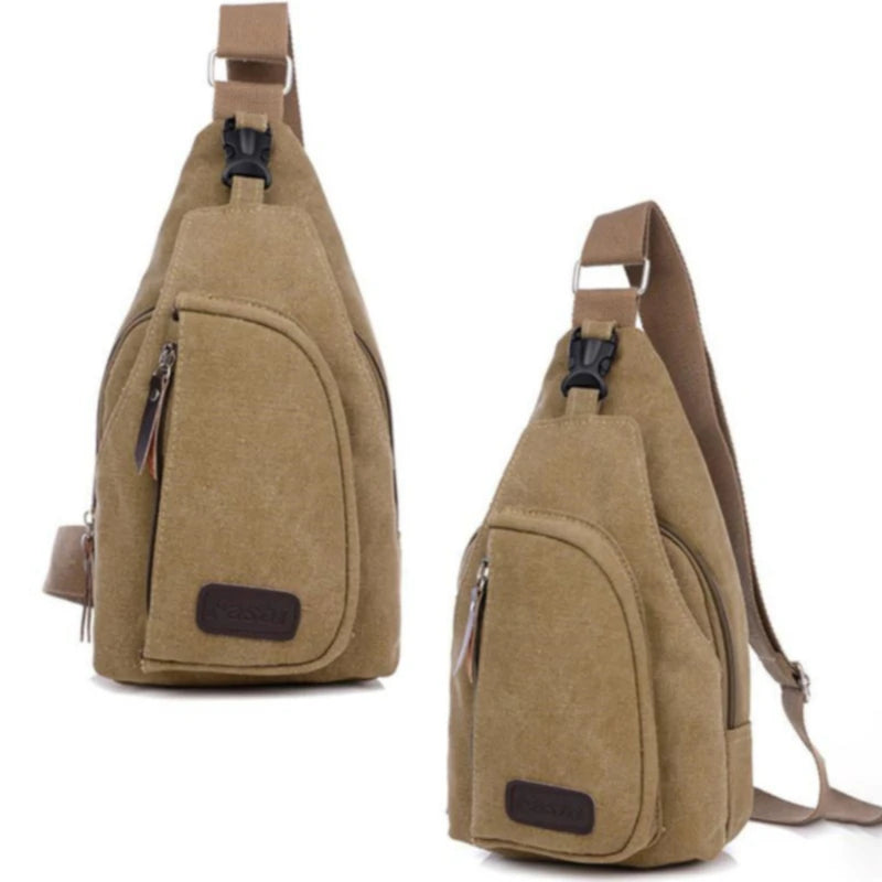 Casual Outdoor Shoulder Bag Sling Chest Pack Canvas Sports Travel Crossbody Mult