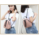 Casual PU Leather Mini Backpack for Traveling and School