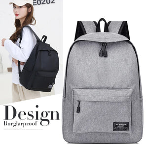 Canvas Fabric School Backpack Large Capacity Waterproof Travel Laptop Bag