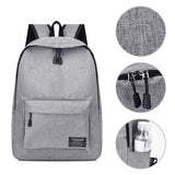Canvas Fabric School Backpack Large Capacity Waterproof Travel Laptop Bag