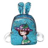Casual Sequins Cartoon Backpacks Female LED Light Shoulders Schoolbags