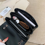 Casual Envelope Bag Multi-Layer Solid Leather Shoulder Messenger Bag