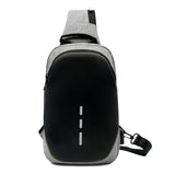 Men's Casual Nylon Chest Bag USB Charging Anti-Theft Waterproof