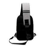 Men's Casual Nylon Chest Bag USB Charging Anti-Theft Waterproof