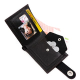 Casual Stone Pattern Men's Wallet Short Magnetic Buckle Thin Leather Clip
