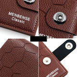 Casual Stone Pattern Men's Wallet Short Magnetic Buckle Thin Leather Clip