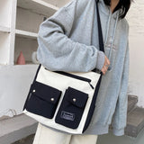 Casual Student Canvas Shoulder Bags Large Capacity Book Handbag Crossbody Purse