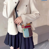 Casual Sling Panelled Purses And Handbags Women Leather Girl Vintage