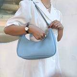 Casual Shoulder Handbag for Women, Solid Color Crescent Shopping Bag