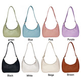 Casual Shoulder Handbag for Women, Solid Color Crescent Shopping Bag