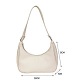 Casual Shoulder Handbag for Women, Solid Color Crescent Shopping Bag