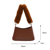 Soft Plush Chain Shoulder Bag Versatile Women Bag