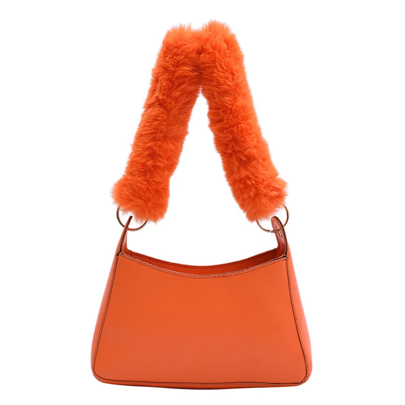 Soft Plush Chain Shoulder Bag Versatile Women Bag